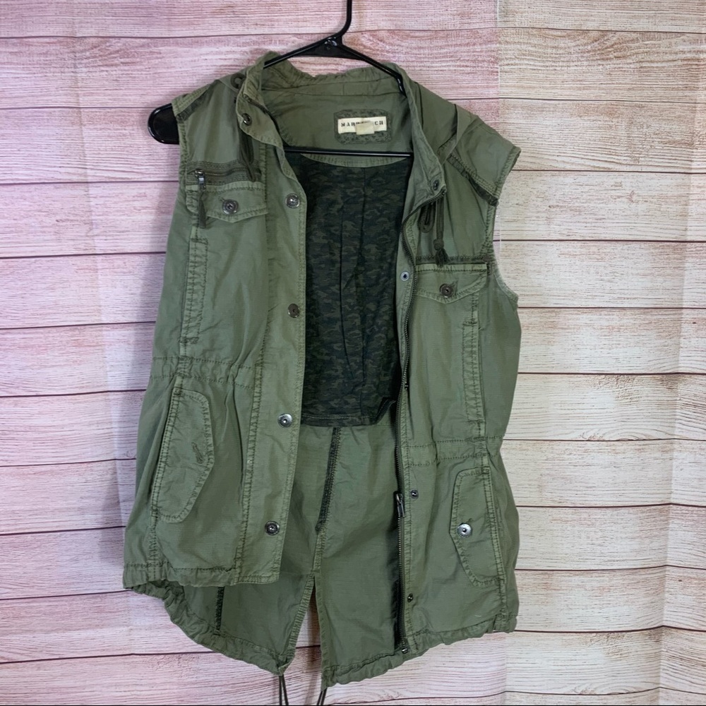 Marrakech Anthropologie Green Hoodie Vest Small‎